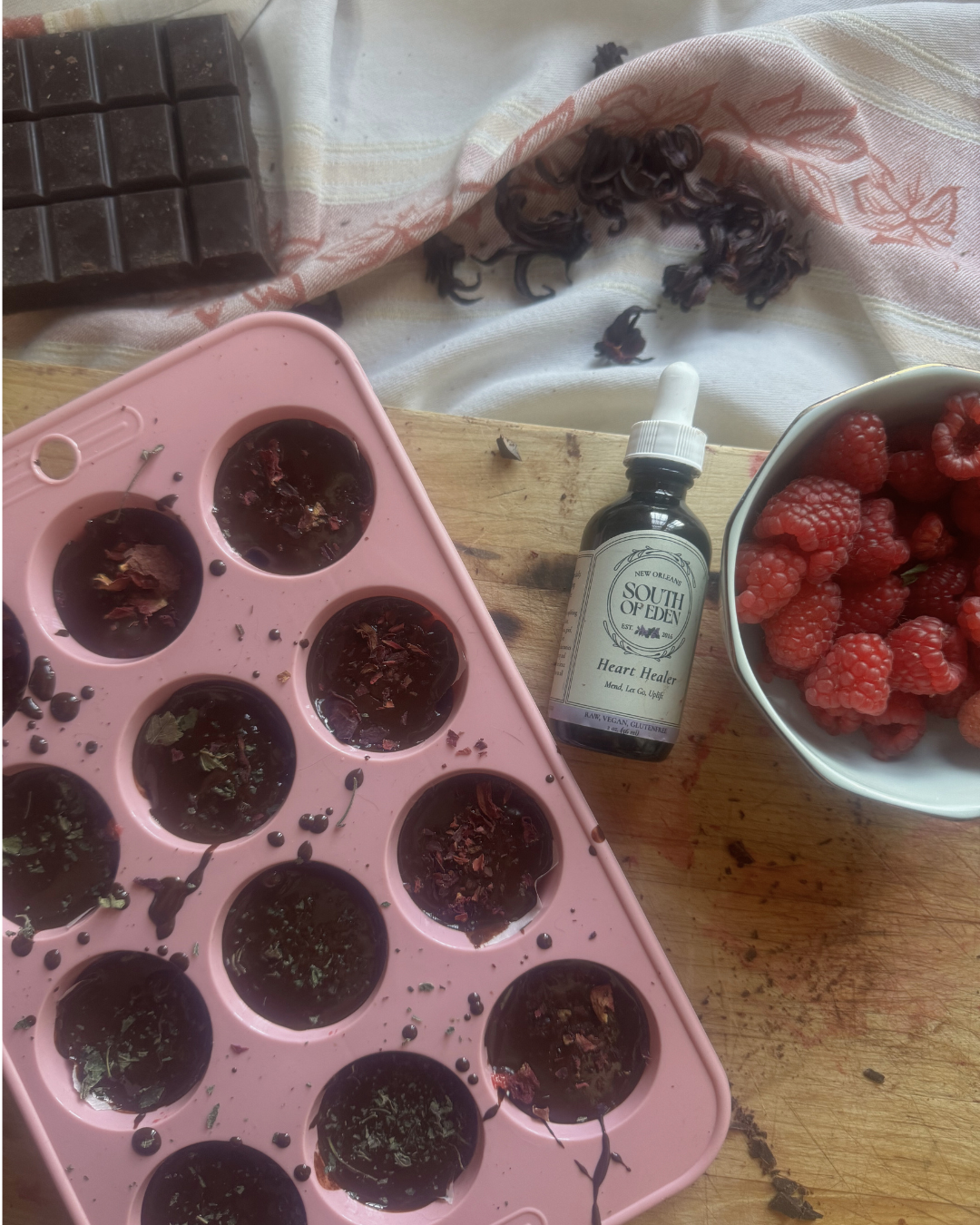 BARRITAS DE CHOCOLATE & FRAMBUESA PARA EL CORAZÓN